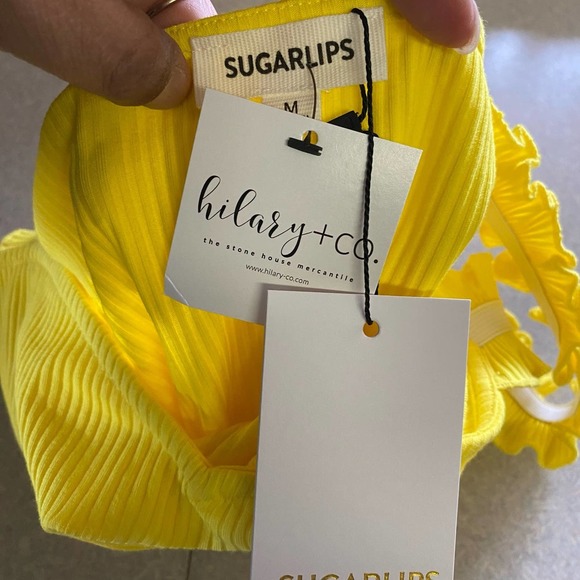 NEW Sugarlips High Roller Ruffle Strap Coastal Granola Rib Knit Tank - Picture 6 of 7